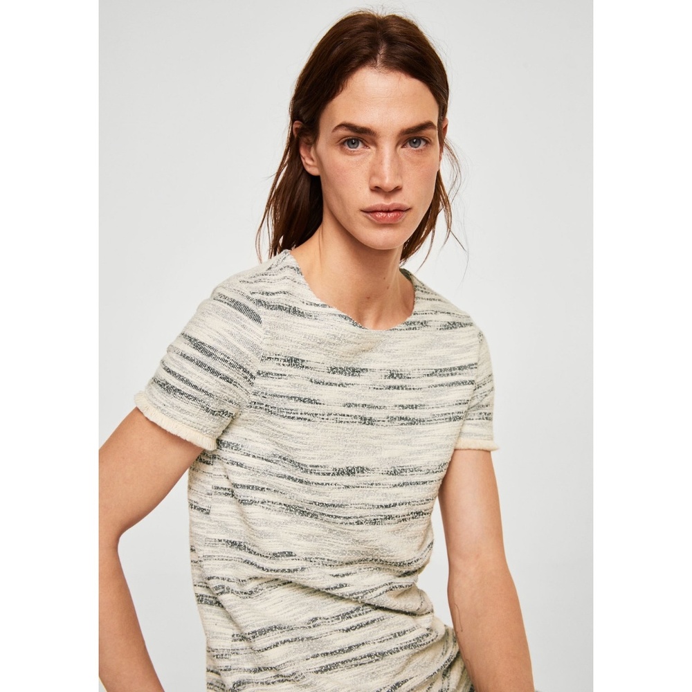 Stripe textured dress from Mango